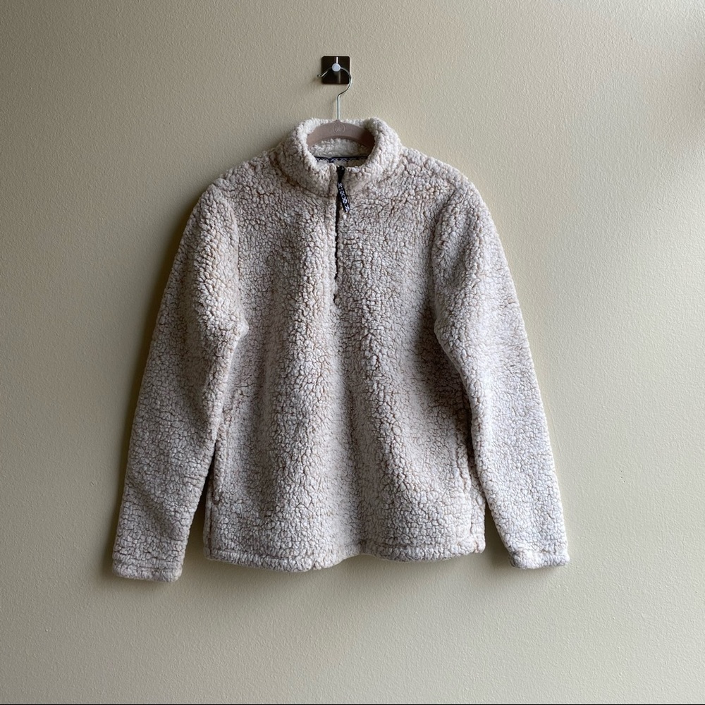 Time and Tru Cream Wooly Wubby Sherpa Pullover Sz. Medium - Picture 2 of 16